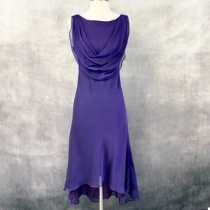 VTG Jessica Howard Dress Womens 6 Purple Cowl Neck Flowy Indie Fairy Romantic